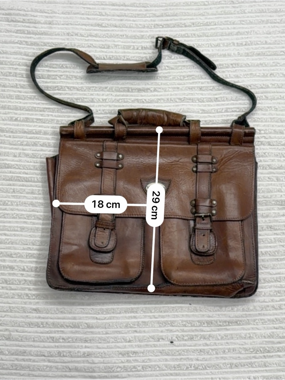 Vaquero Brown Leather Men's Briefcase Satchel Laptop Bag - Picture 10 of 10
